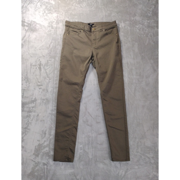 H&M Women’s Skinny Jeans Lot Of 2 Stretchy Green Beige Pants Mid Rise Size 10 - Picture 7 of 15